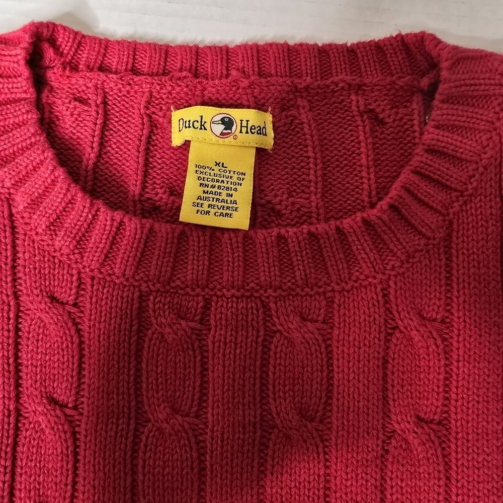 Vintage Duck Head 100% Cotton Cable Knit Sweater - Picture 3 of 4